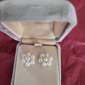 Ross-Simons White Pearl Cluster Earrings